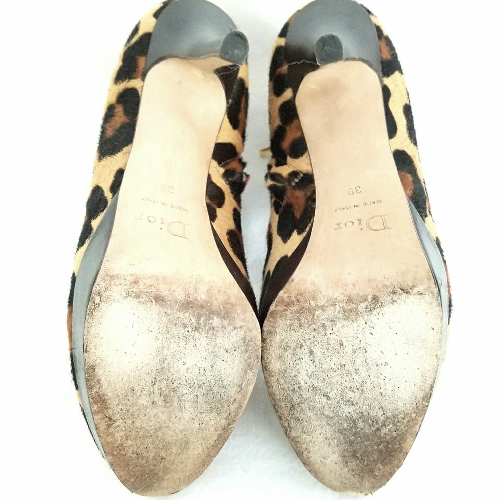 Dior Calf Hair Leopard Print Booties - Picture 6 of 8